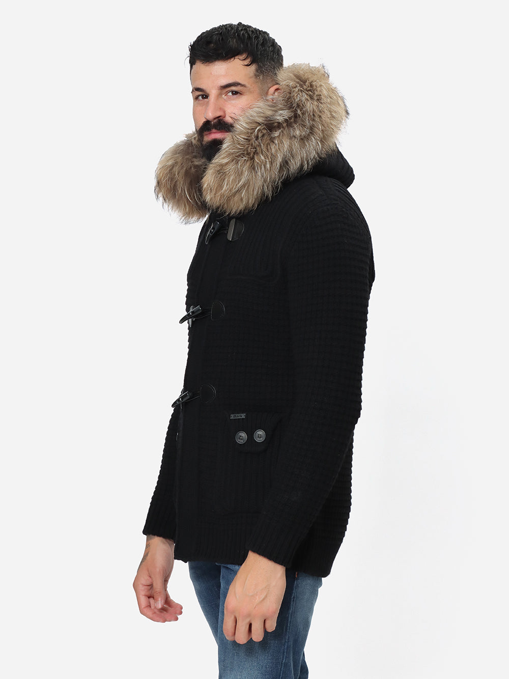 Bark 8001/C Short Duffle Coat giubbotto nero