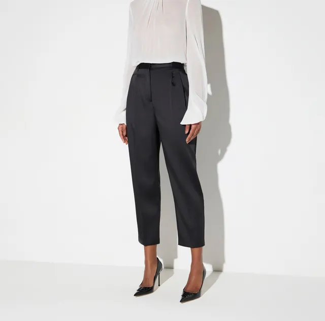 Elisabetta Franchi PA20366E2 pantalone nero raso stretch