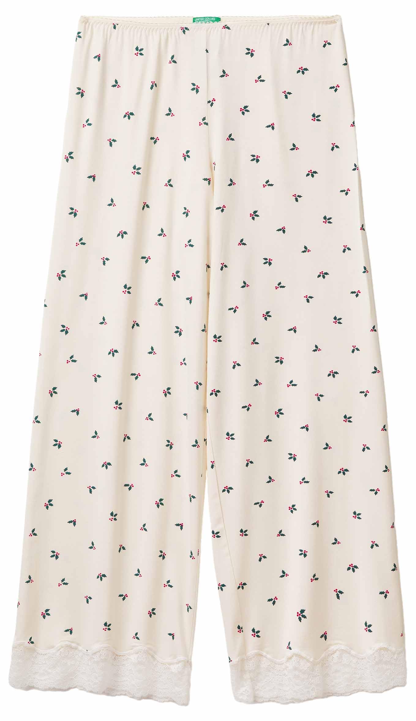 Benetton Pantaloni e Jeans Pantalone Donna Viscosa Pizzo