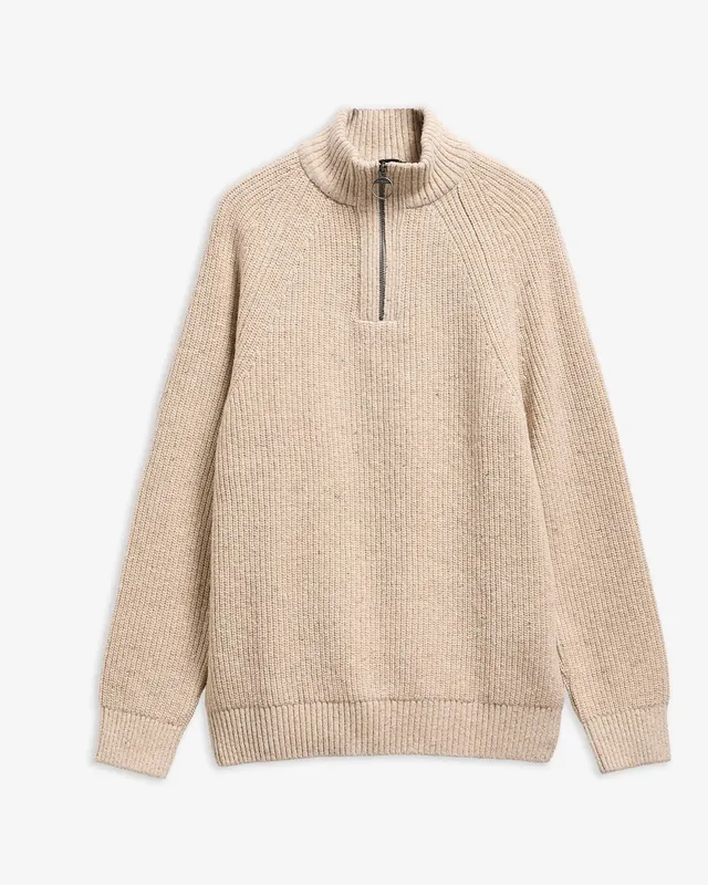 Barbour MKN1757 maglione uomo Pearl mezza zip