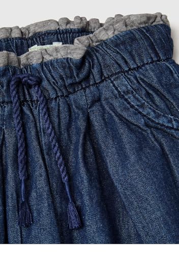 Benetton Pantaloni Bimbo 74 Denim Chambray Foderato Jersey Tasche