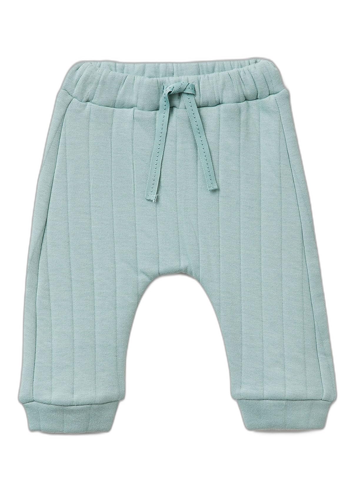 Benetton pantaloni bimbo jersey blu taglia 68 righe leggere