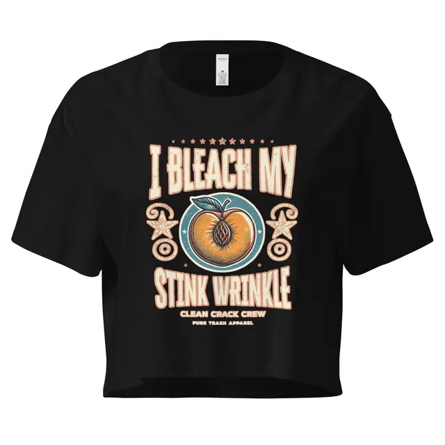Pure Trash I Bleach My Stink Wrinkle Crop top donna nero