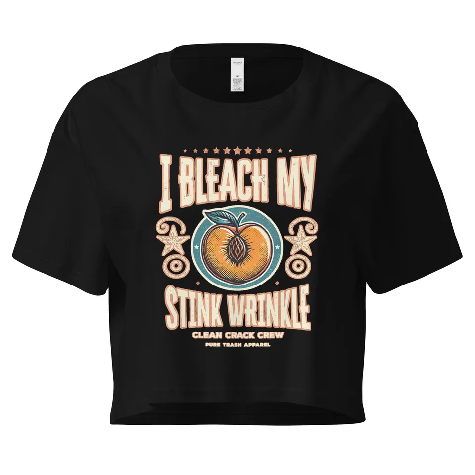 Pure Trash I Bleach My Stink Wrinkle Crop top donna nero