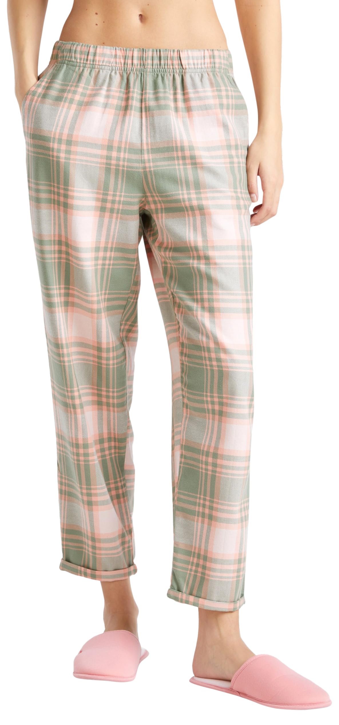 Benetton Pantalone Pigiama Donna Flanella Taglia L Tinto Filo