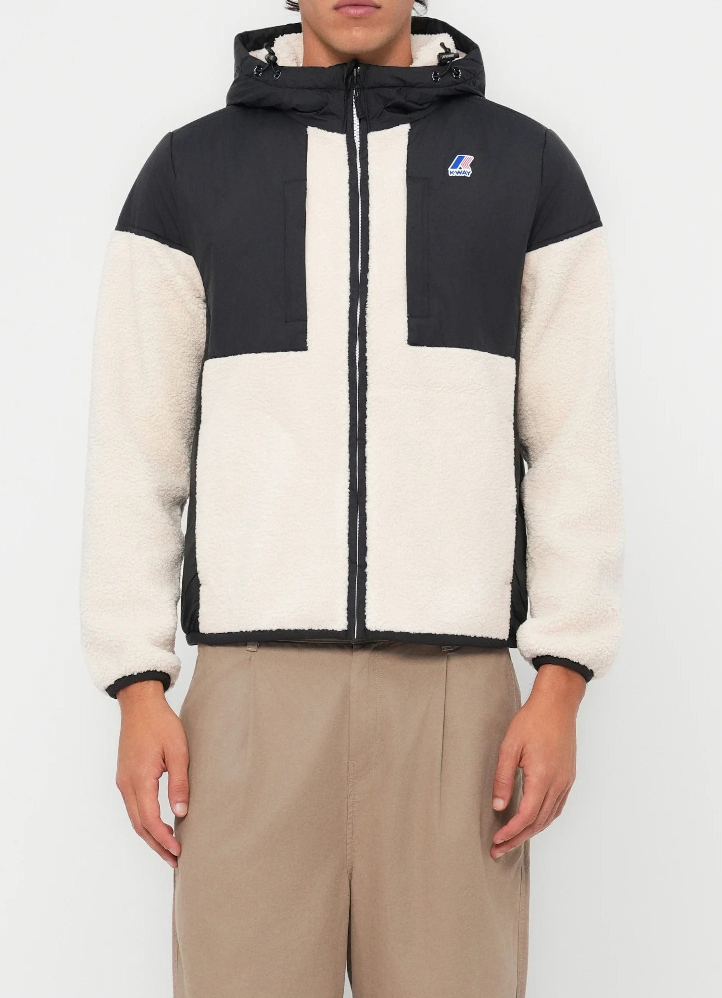 K-Way Samson K5122SW Giacca Uomo Black Ecru sherpa