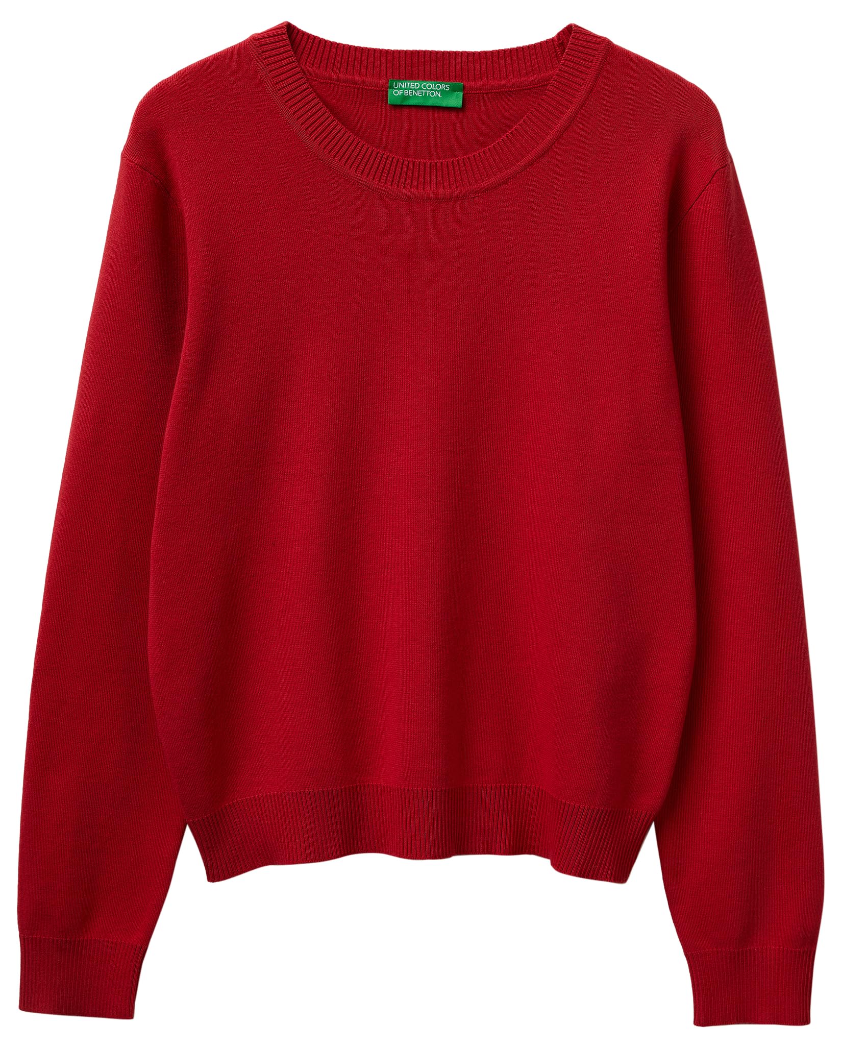 Benetton Maglieria 1c19d10fv Maglione Donna Rosa tinta unita