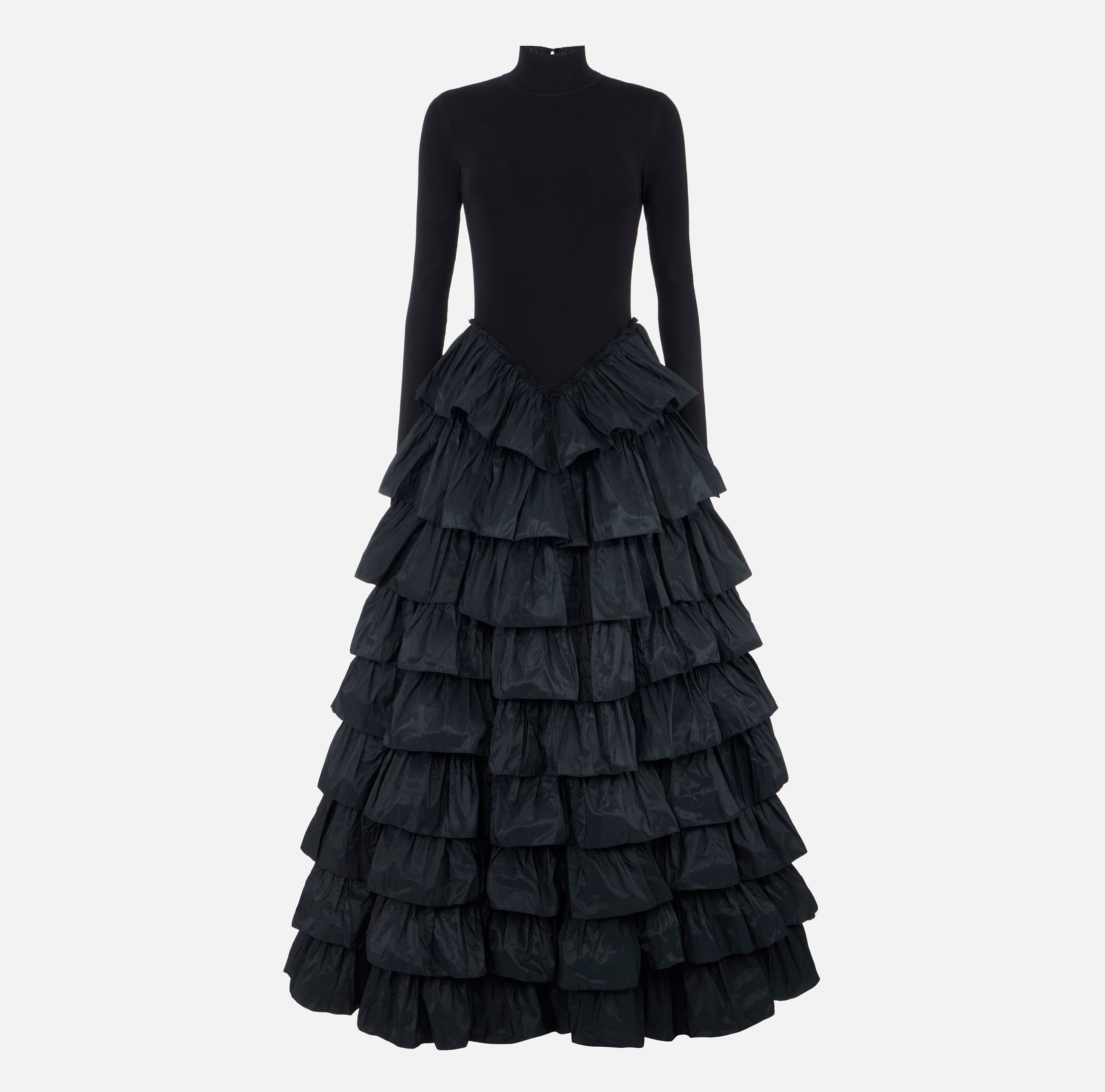 Elisabetta Franchi AM56S67E2 Abito Red Carpet Nero Taglia 42 Balze