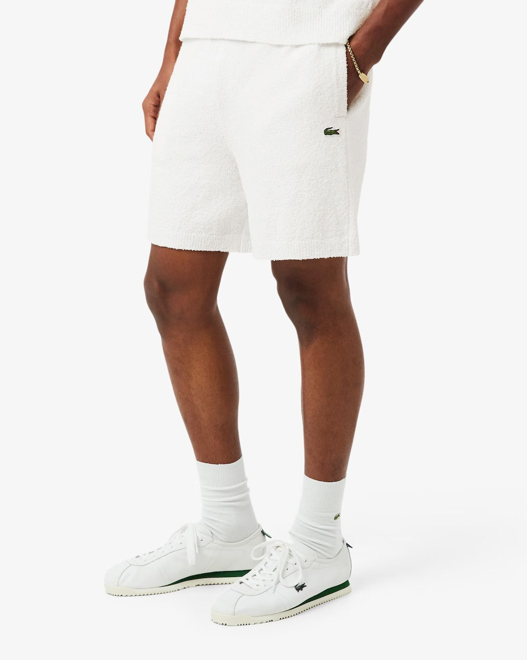 Lacoste GH0799 Shorts Uomo Bianco Cotone Organico
