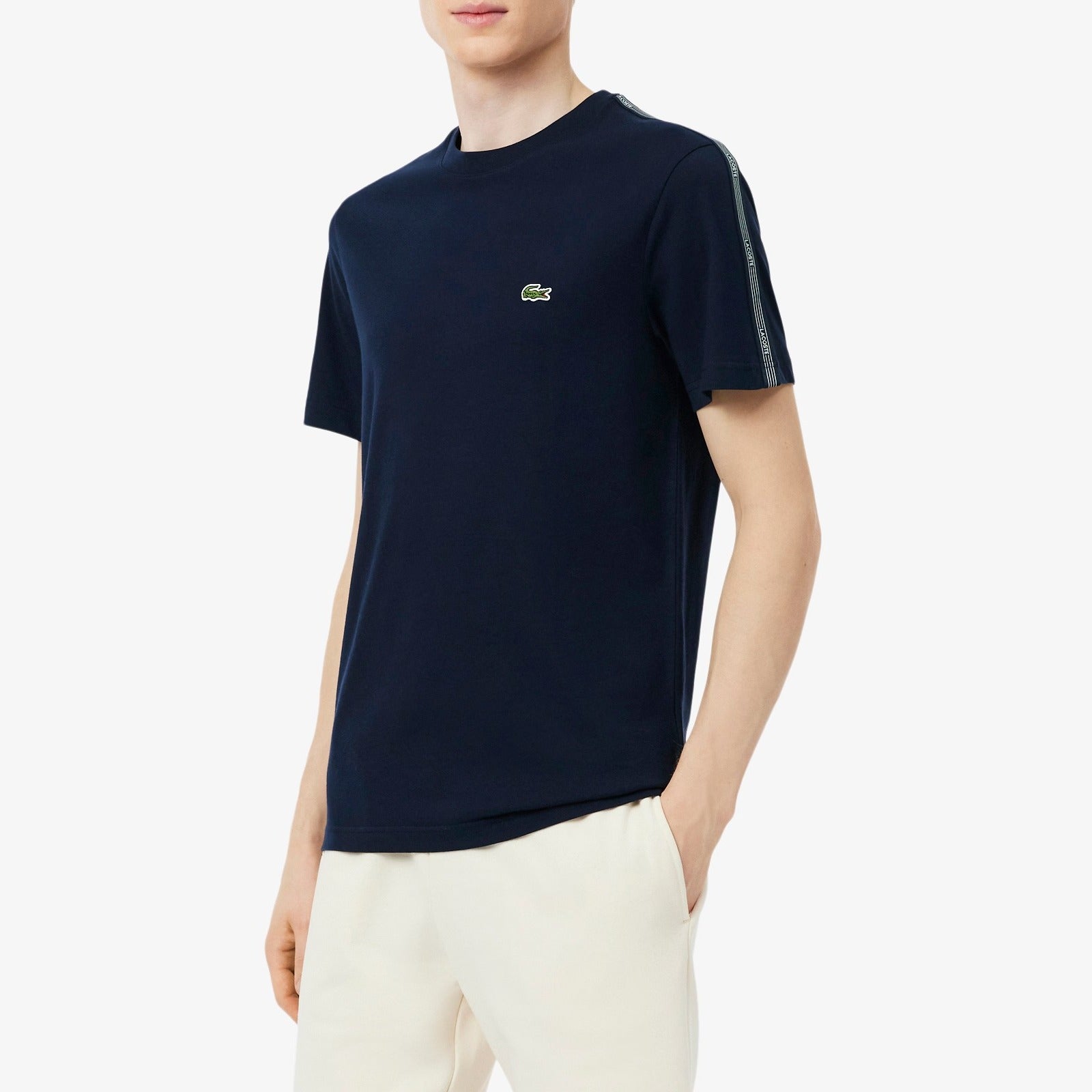 Lacoste TH0888 T-Shirt Uomo Blu Navy Cotone
