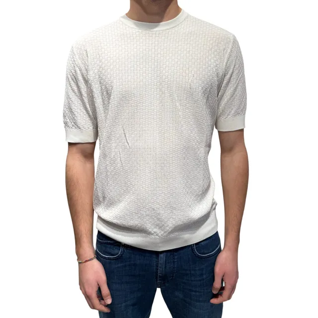 Filippo De Laurentiis CR14Q maglia uomo cotone latte