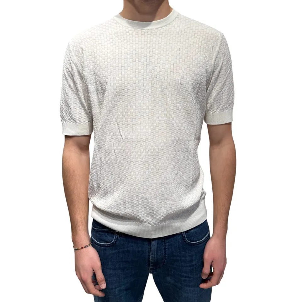 Filippo De Laurentiis CR14Q maglia uomo cotone latte
