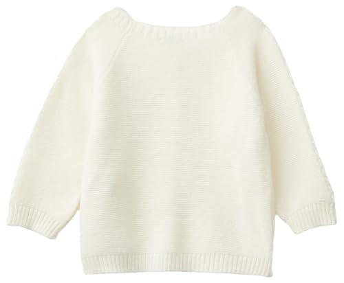Benetton Cardigan Bimbo Bianco Links Trecce Cotone