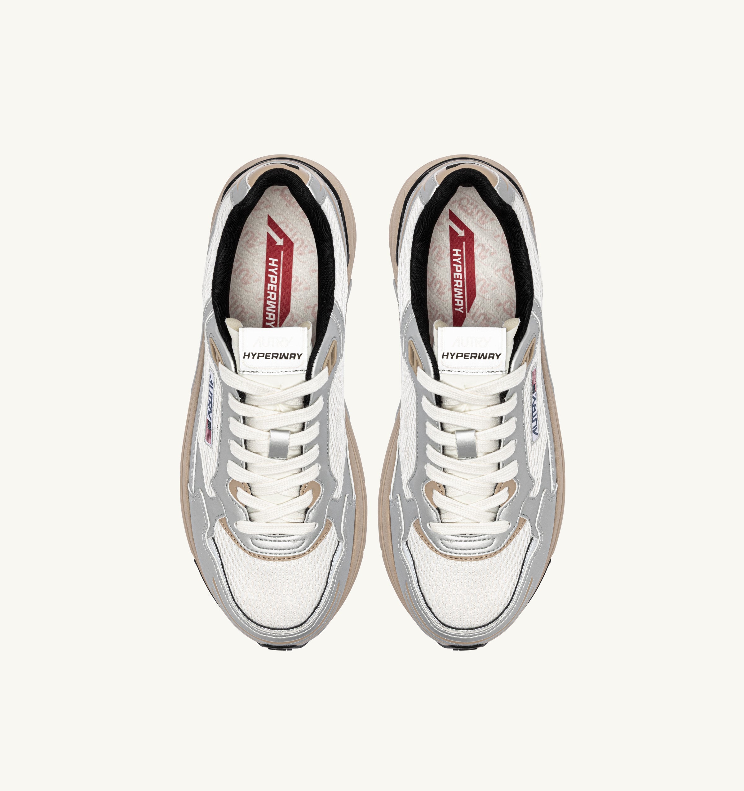 Autry Hyperway Low HYLM sneakers uomo Silver pelle mesh