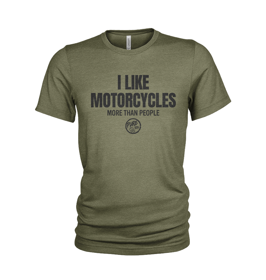 Pure Trash I like Motorcycles more than people maglietta uomo oliva