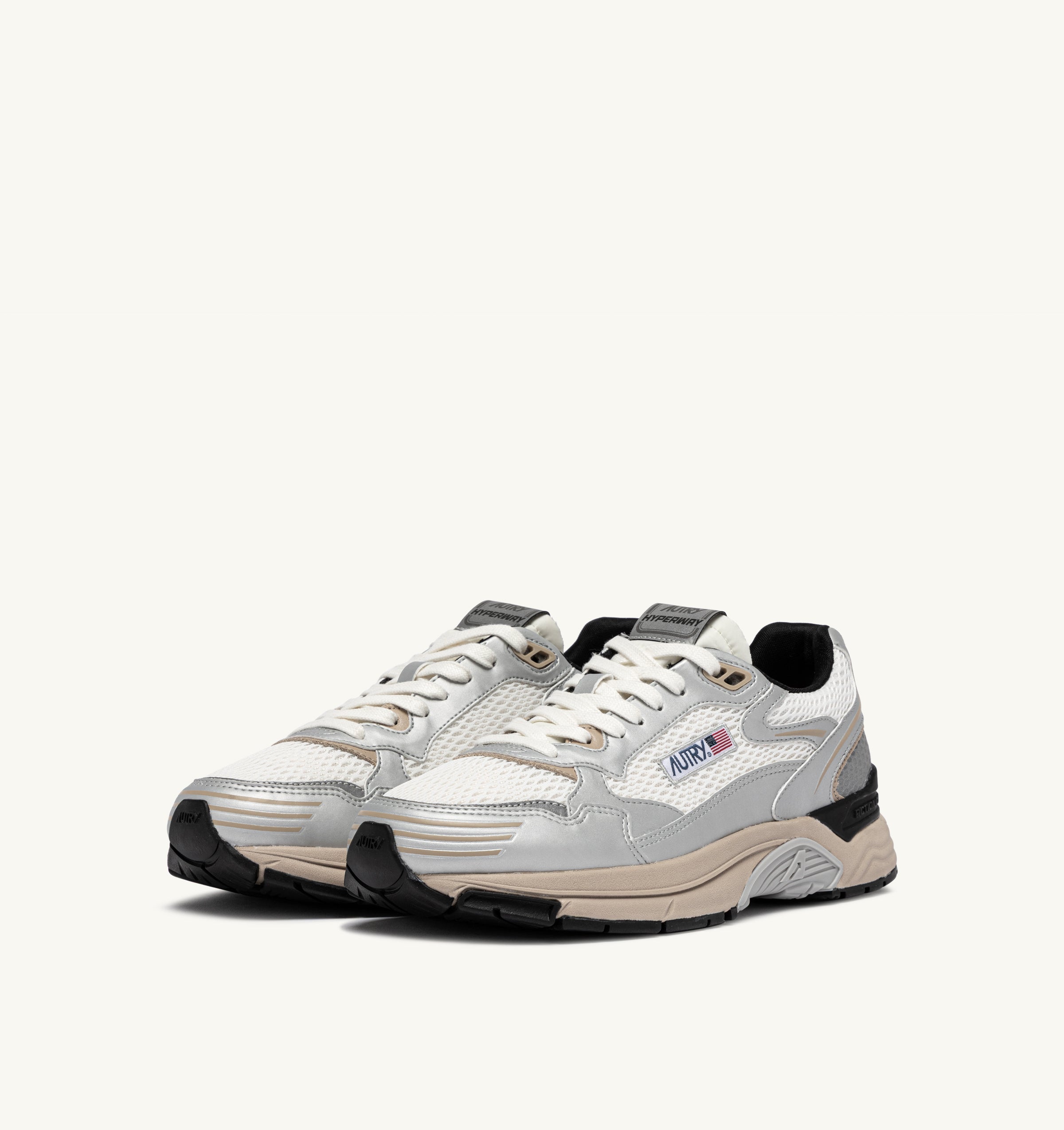 Autry Hyperway Low HYLM sneakers uomo Silver pelle mesh