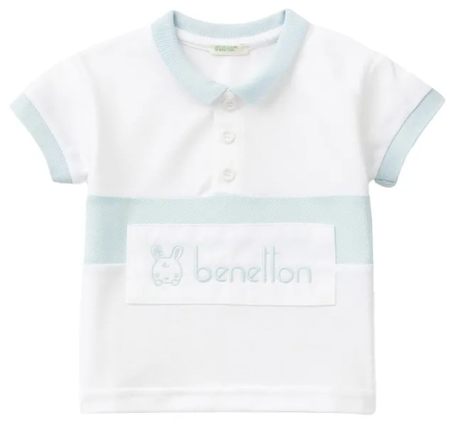 Benetton Polo Unisex Bimbi Piquet Taglia 50 Cotone