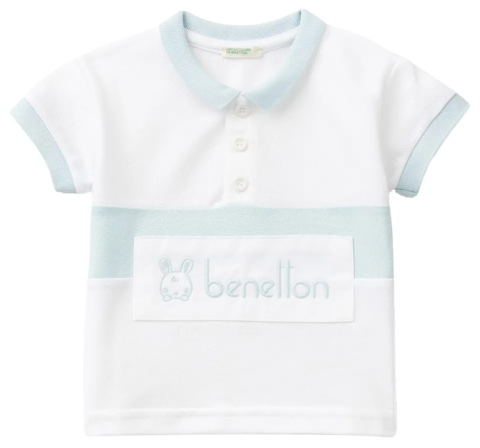 Benetton Polo Unisex Bimbi Piquet Taglia 50 Cotone