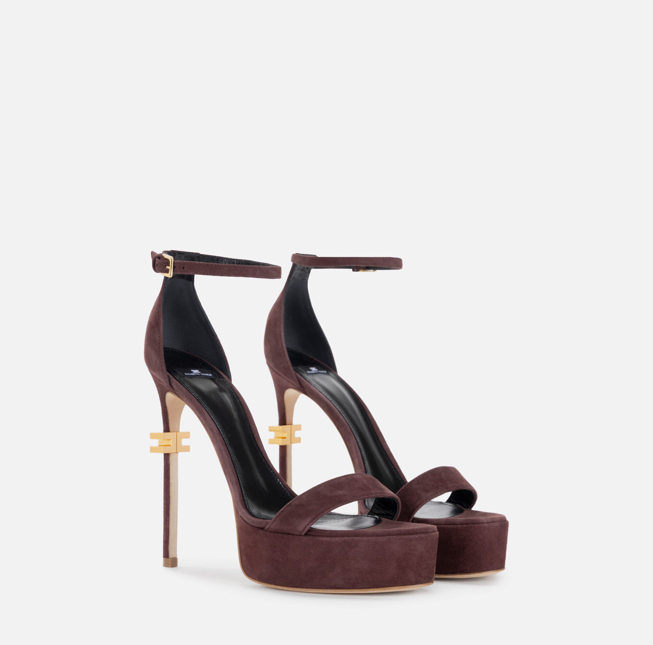 Elisabetta Franchi SA44L56E2 sandalo plateau merlot scamosciato