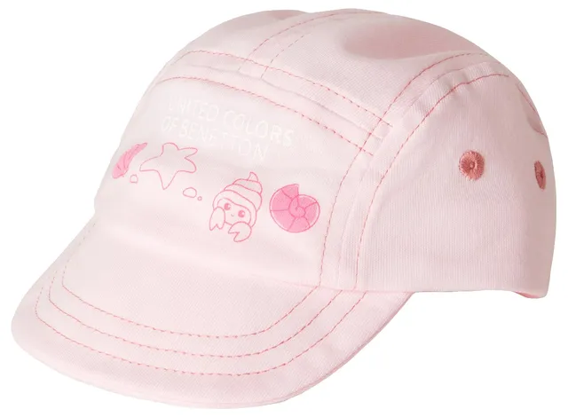 Benetton Cappello Baseball Bimbo Rosa Cotone