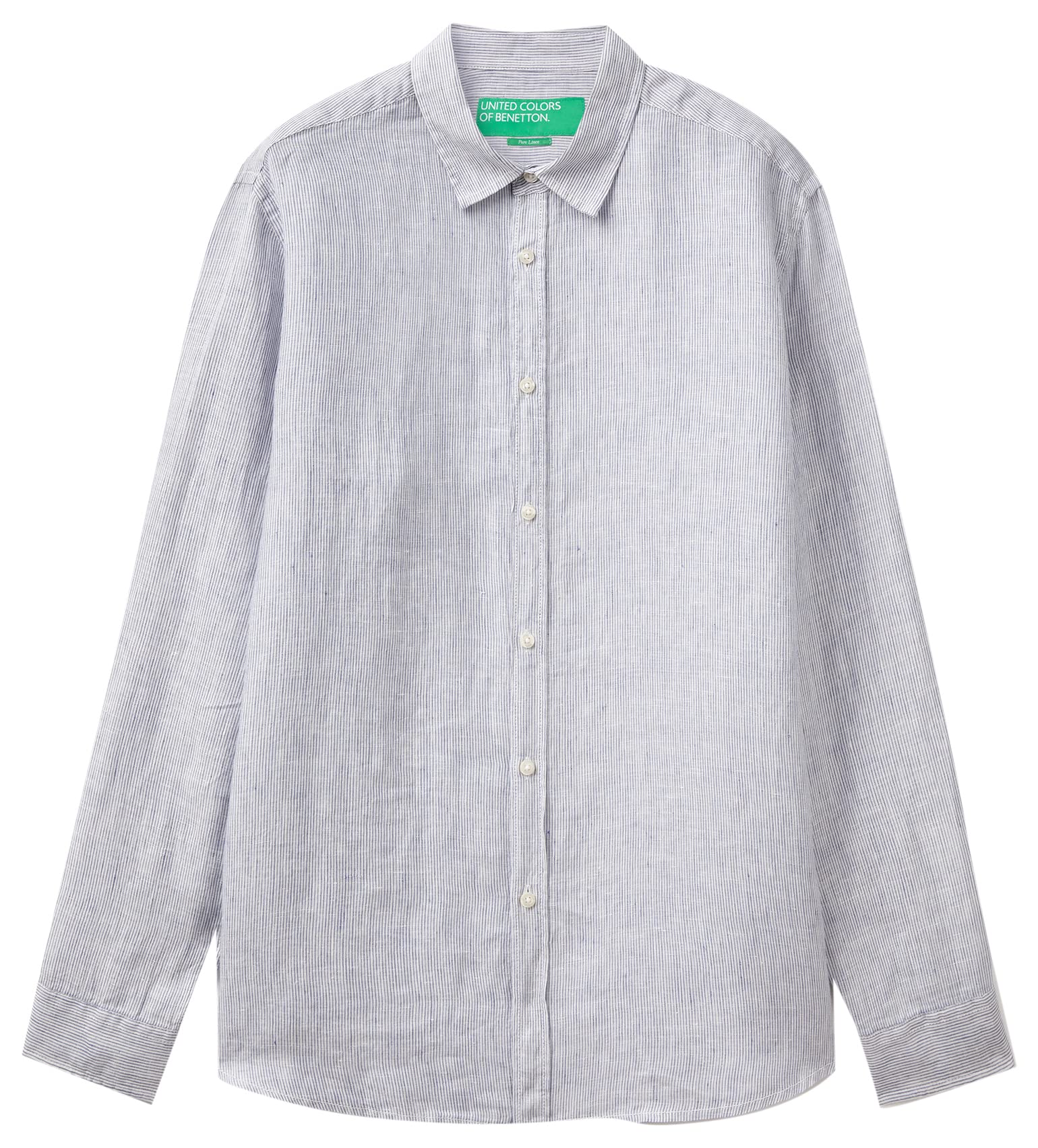 Benetton 5bku5qjg8 camicia uomo lino manica lunga XS