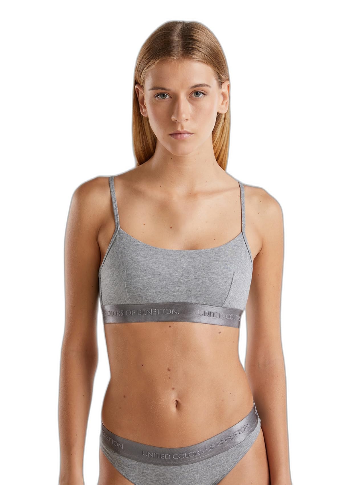 Benetton Brassiere Soft Reggiseno Cotone Nero Taglia L