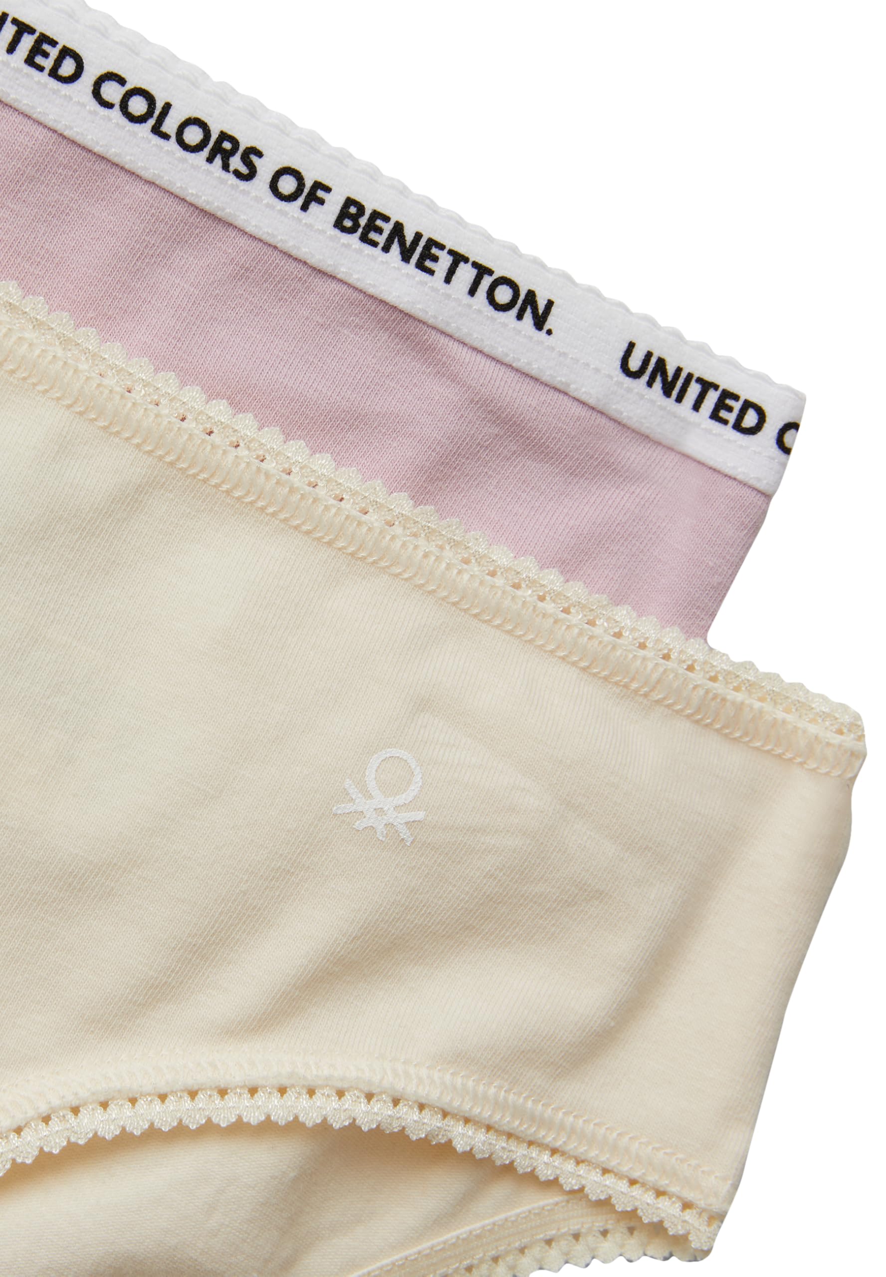 Benetton Set 2 Slip Bambina 3 Anni Elastico Logo