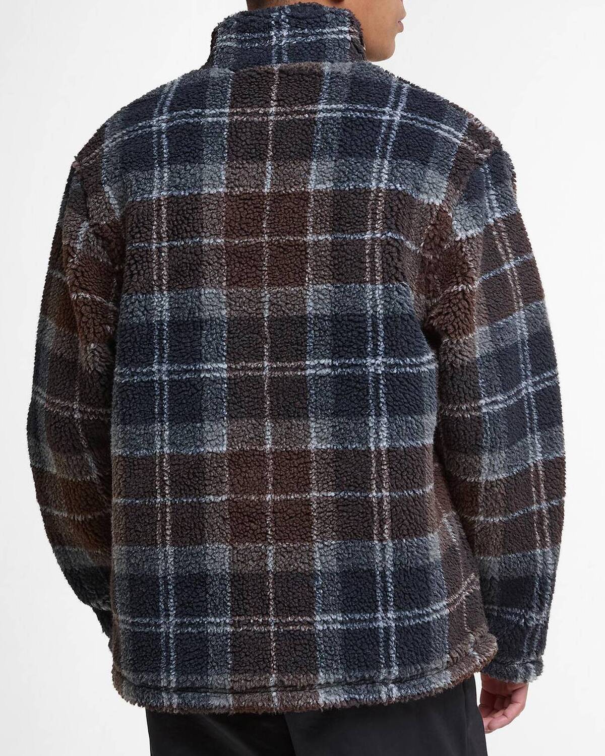 Barbour MFL0187 Sherpa felpa tartan midnight oak zip