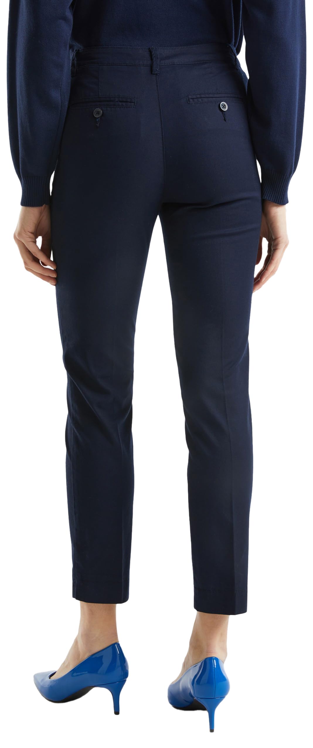 Benetton Chino Donna in Cotone Stretch Gamba Dritta