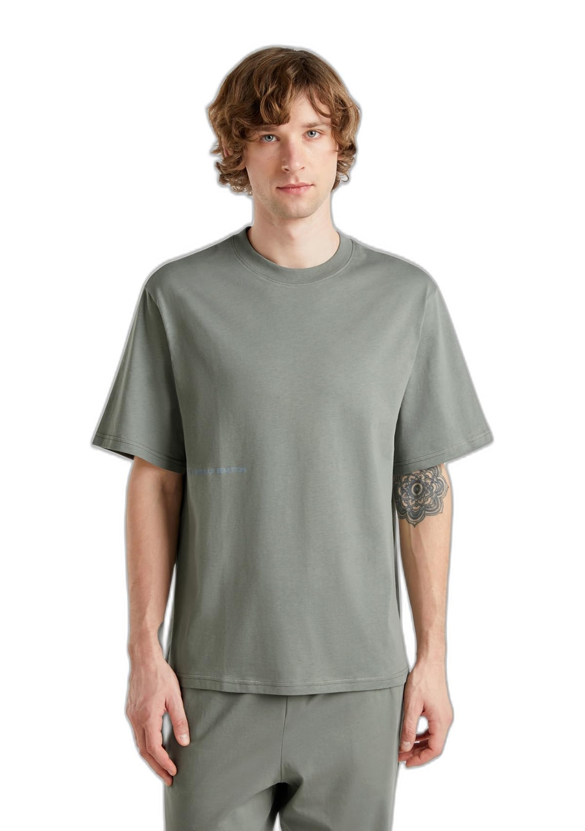 Benetton T-Shirt maglietta stampa jersey cotone grafica