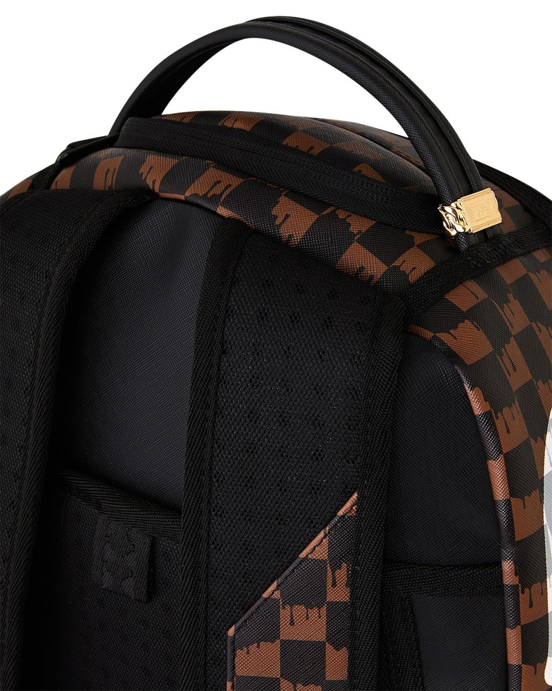 Sprayground Drip Check Shark zaino marrone PVC laptop
