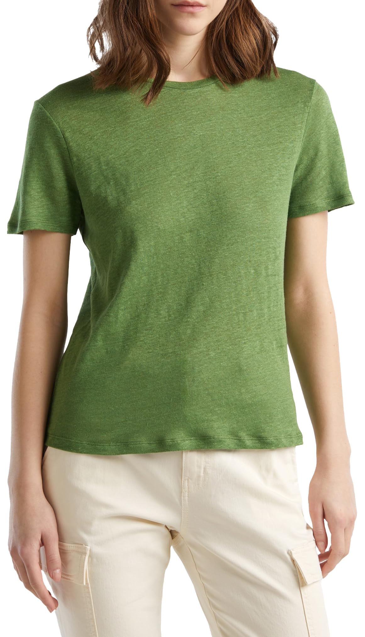 United Colors of Benetton T-Shirt Lino Donna Verde Bosco