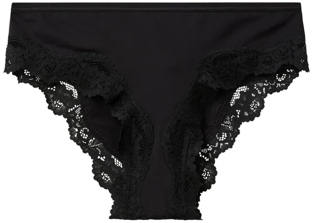 Benetton Slip Donna Elastico Pizzo Nero Taglia S