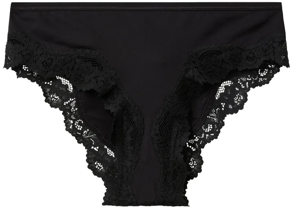 Benetton Slip Donna Elastico Pizzo Nero Taglia S