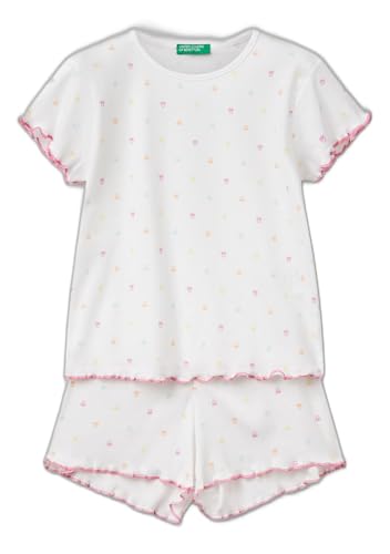 Benetton 33on0p08a pigiama bambina 90 t-shirt+short fantasia