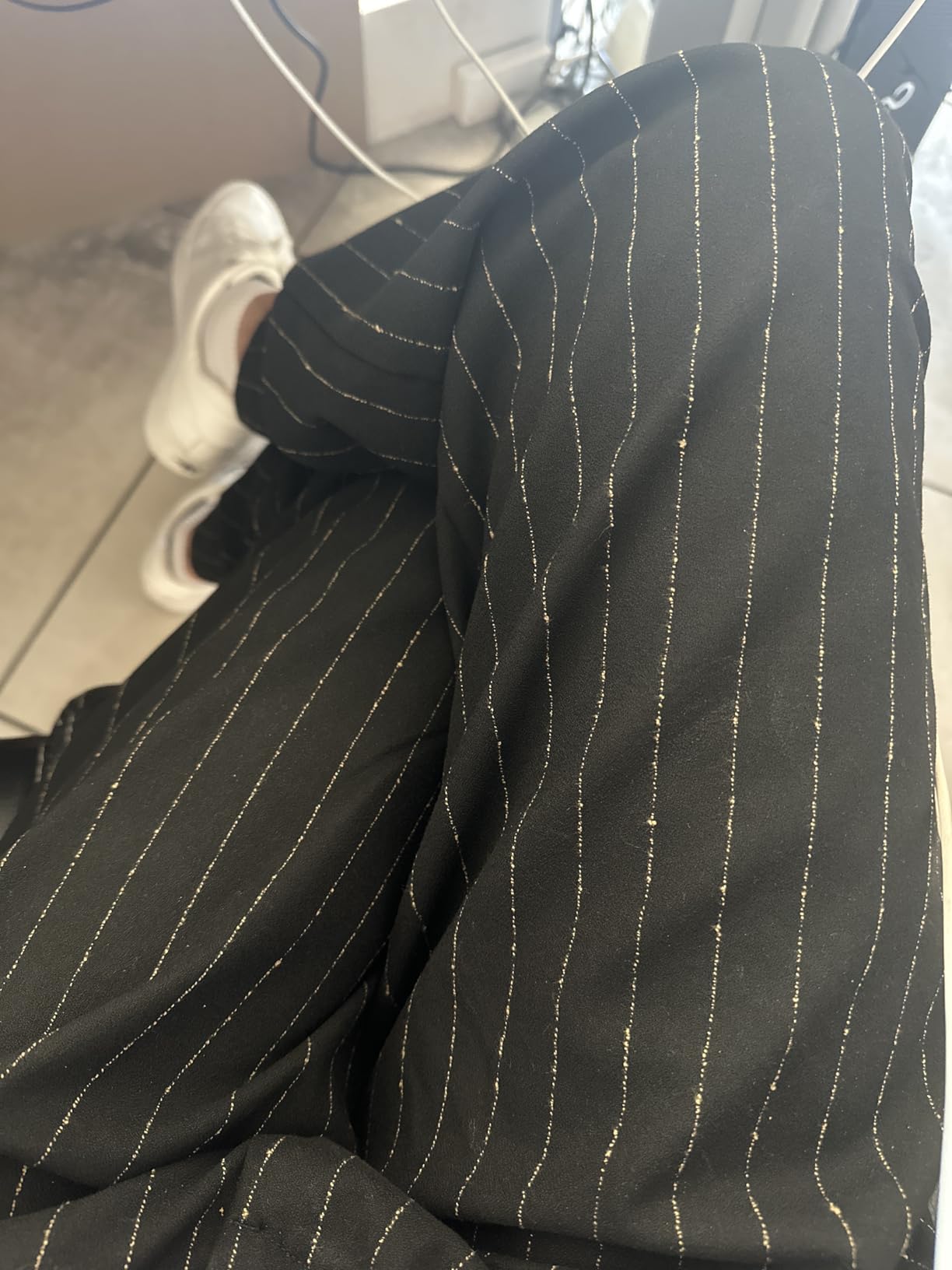 Benetton 4tuddf0af Pantaloni Donna 36 palazzo gessato