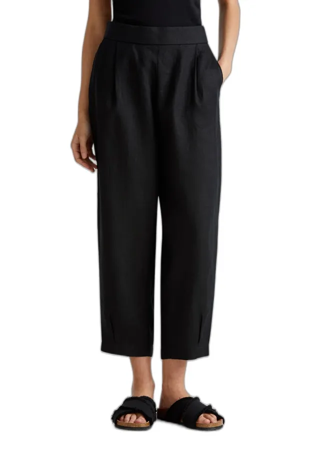 Benetton 4aghdf08l pantalone donna S lino nero