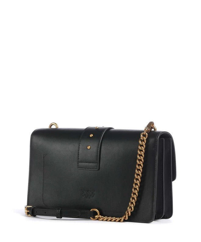 Pinko Love One Classic borsa nero antique gold pelle
