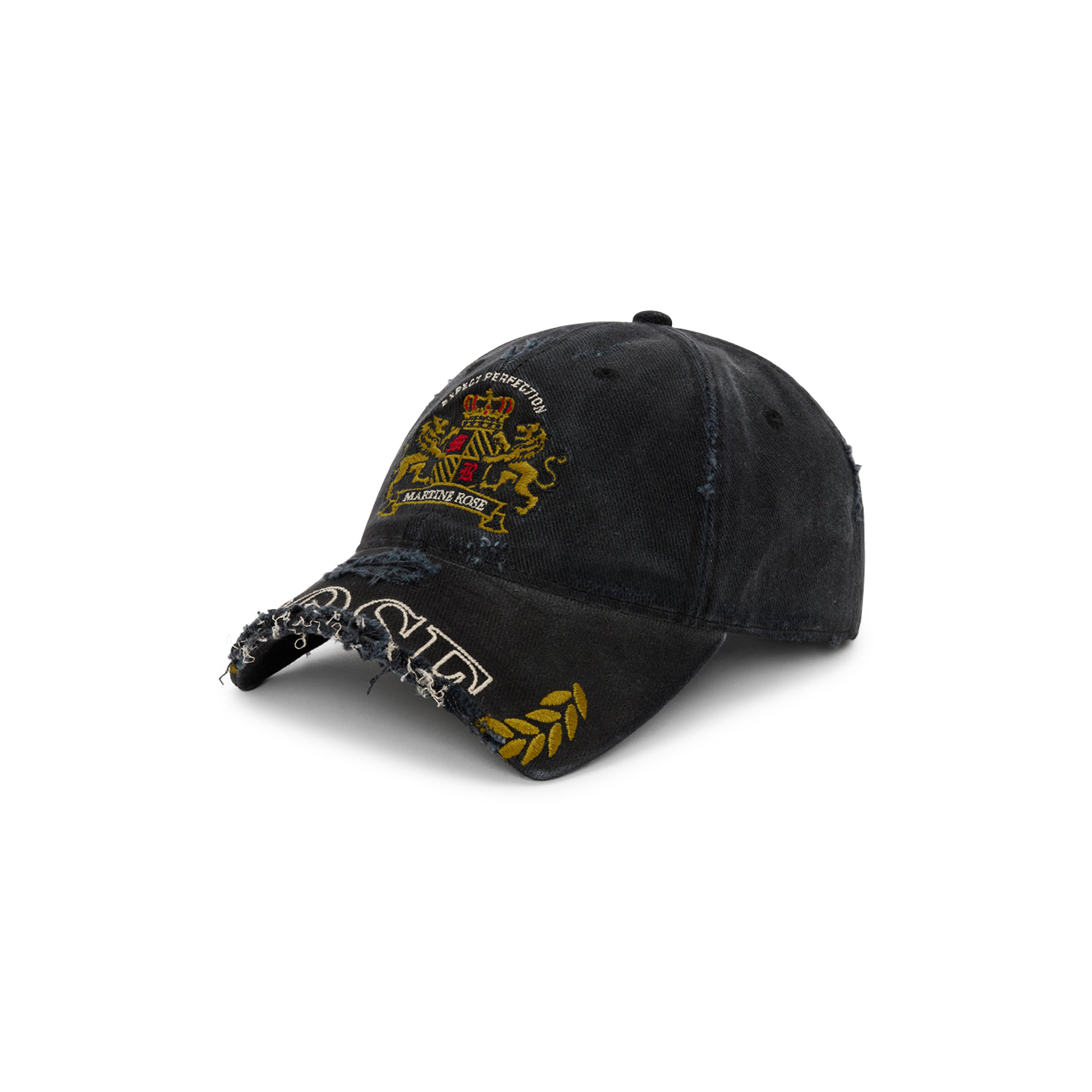 Martine Rose Cut Peak Cap cappello Washed Black cotone