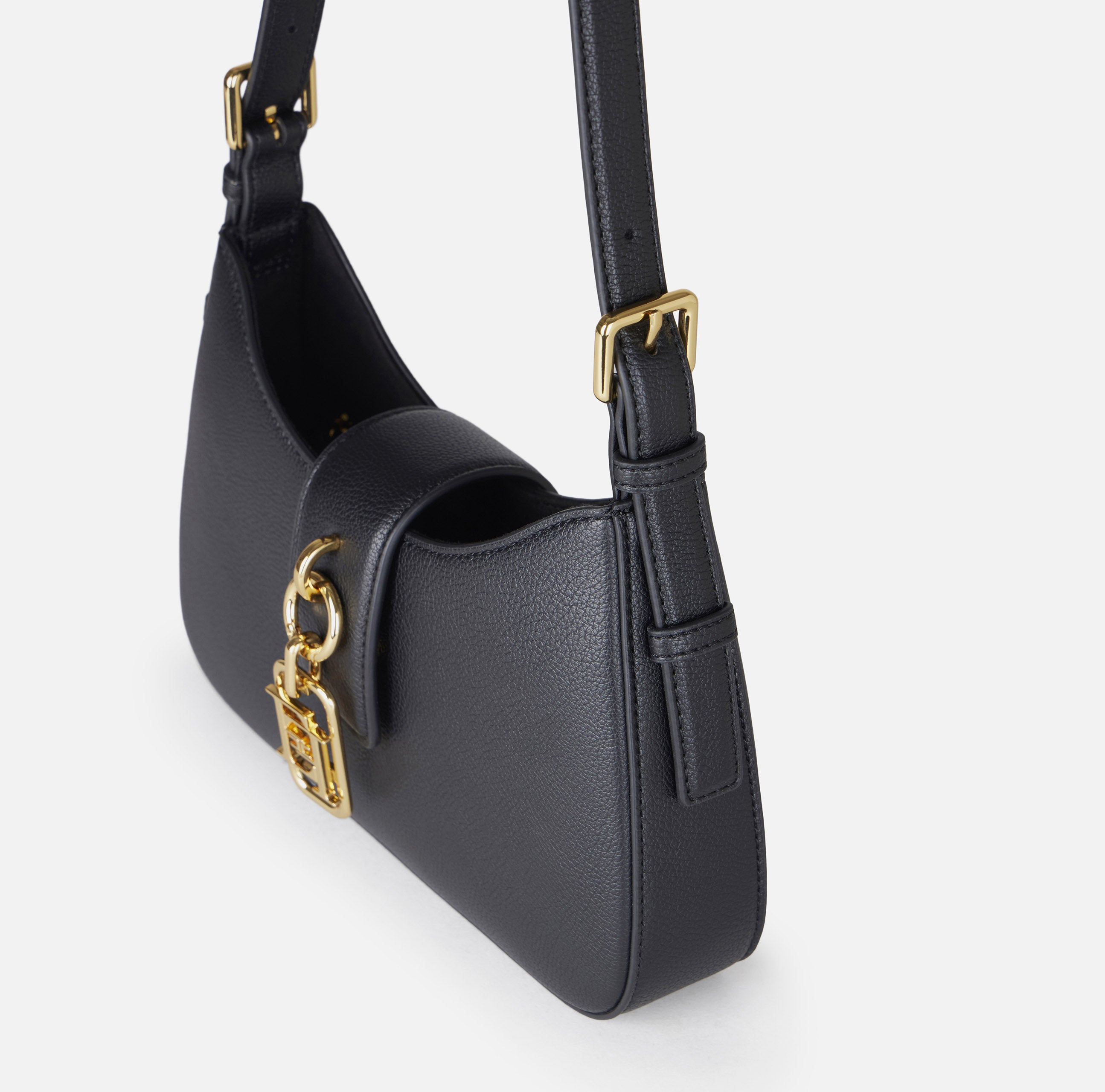 Elisabetta Franchi BS24A62E Hobo Charm borsa nera ecopelle