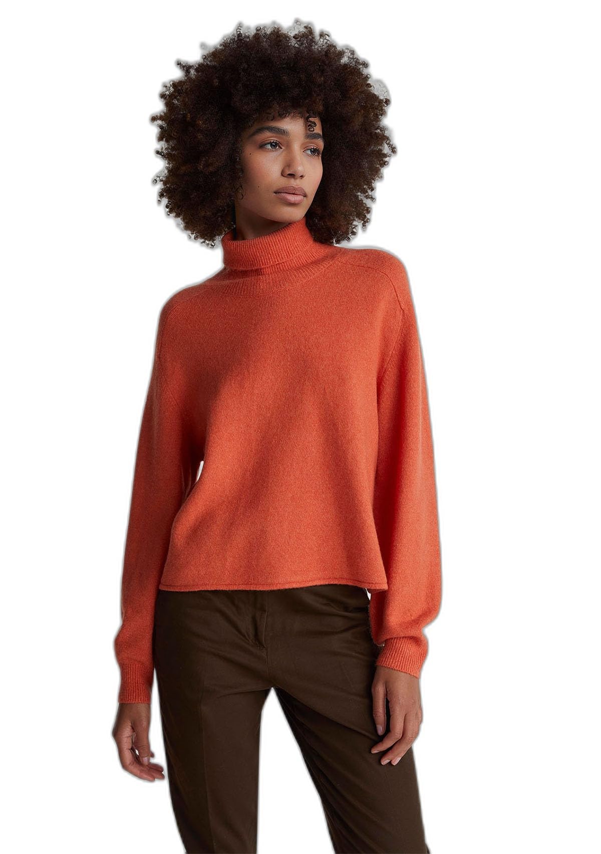 Benetton 11czd204f Maglia Donna Dolcevita Rossa Lana