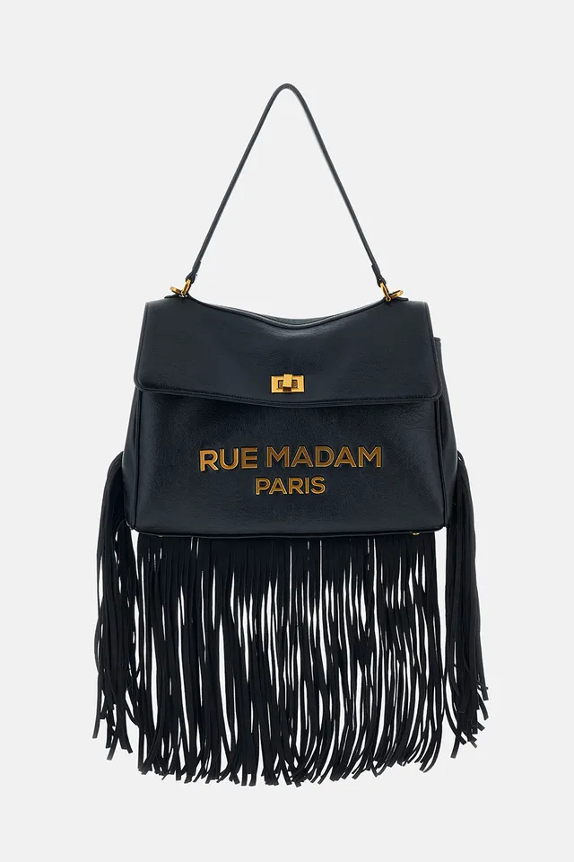 Rue Madam 1540 Les Jours XL Borsa Nera Frange