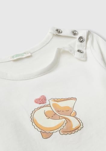 Benetton T-Shirt Neonato Manica Lunga Cotone Bio 62 Patch