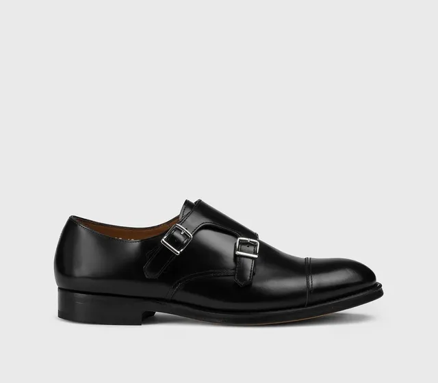 Doucal's DU1025ORVNUF007 Scarpa Nero Pelle Doppia Fibbia