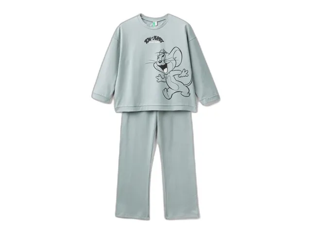 Benetton 3DKE0P07C Pigiama Bimba 90 Tom e Jerry