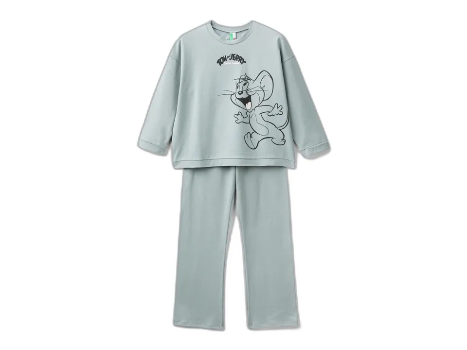 Benetton 3DKE0P07C Pigiama Bimba 90 Tom e Jerry