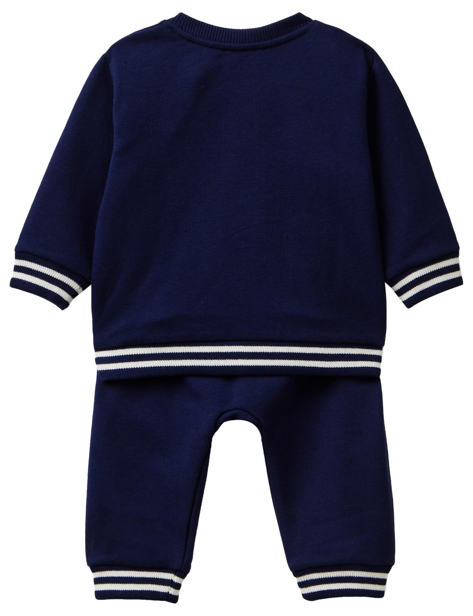 Benetton Tuta Neonato 32knak00q Blu Taglia 50 Cotone