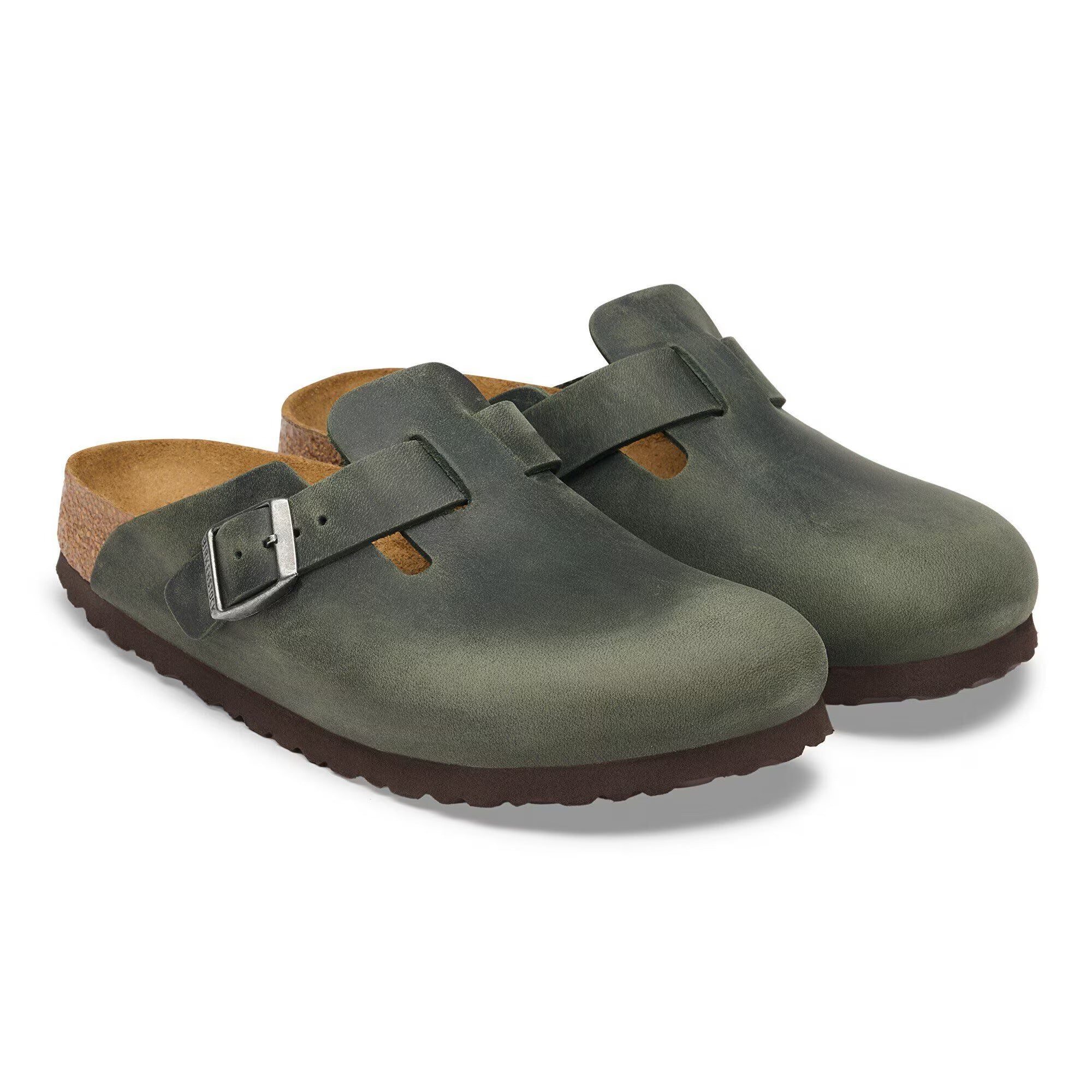 Birkenstock Boston 1032792 ciabatte uomo thyme pelle