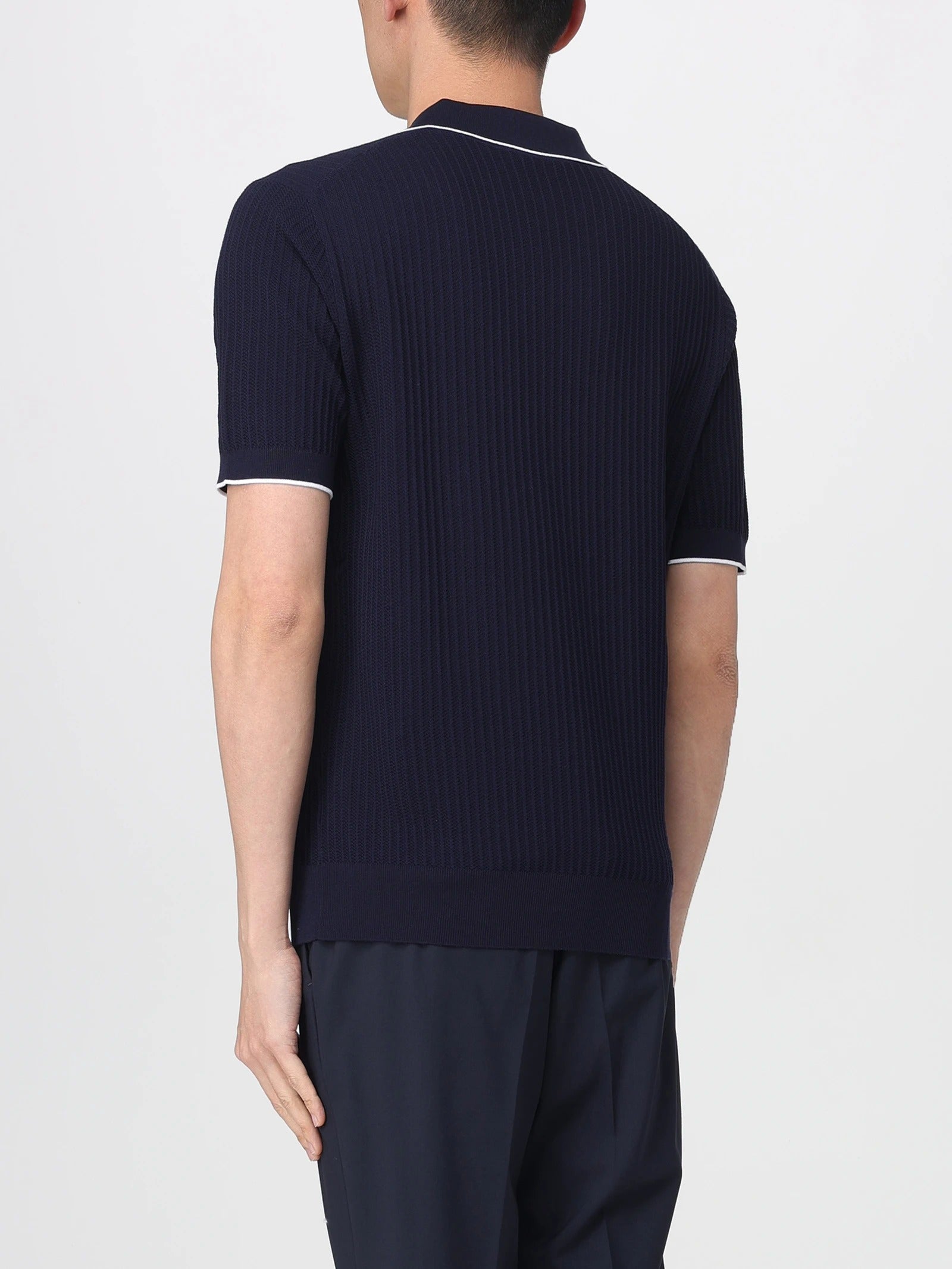 Kangra 3001 23 polo uomo cotone blu punto spirale