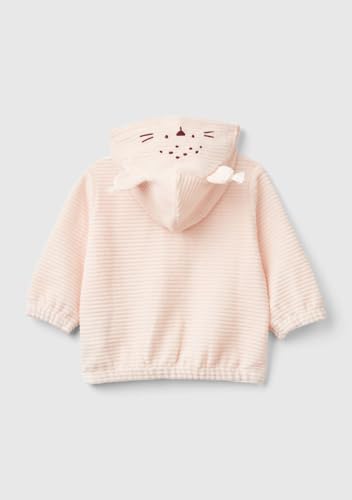 Benetton Cardigan Rosa Felpa Neonato Ciniglia 3 Mesi